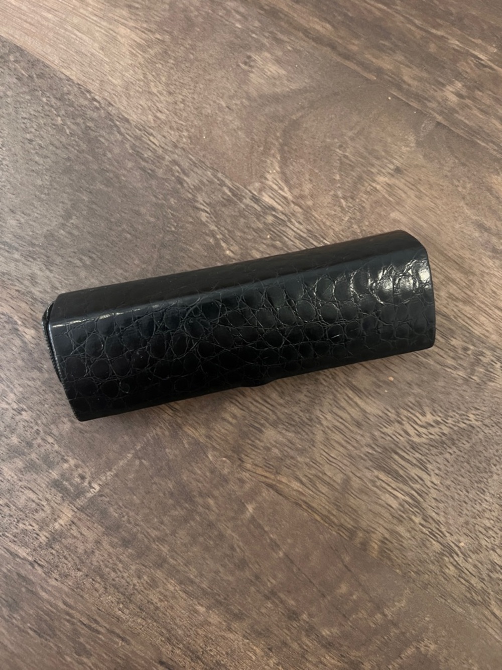 ALFRED SUNG GLASSES CASE BLACK LEATHER CROC